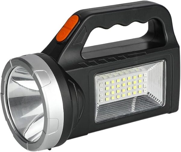 Spotlight Flashlight Rechargeable, Led High Lumens Super Bright, Solar Panels