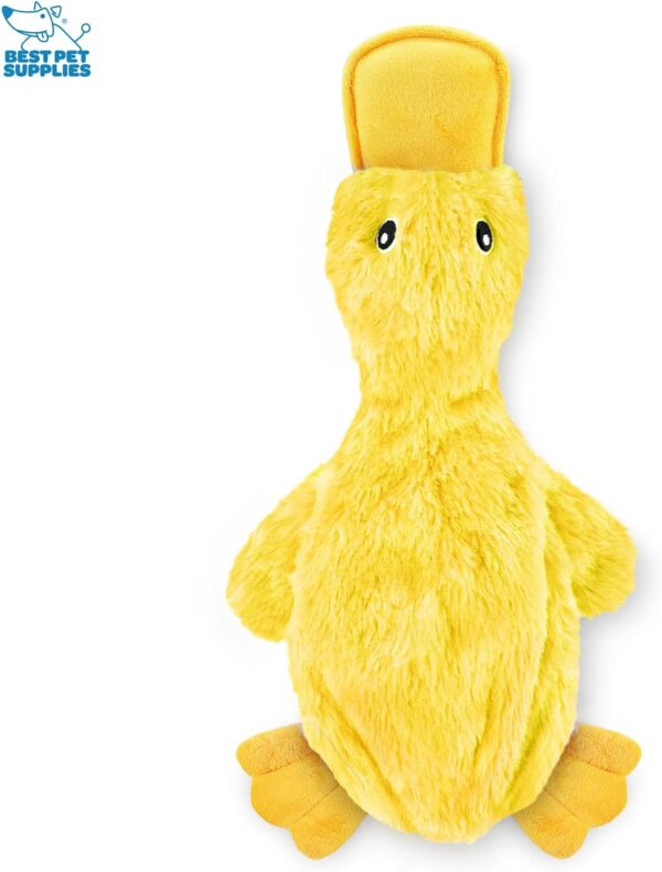 Best Pet Supplies Crinkle Dog Toy for Small, Medium, and Large Breeds, Cute No Stuffing Duck with Soft Squeaker - Image 3