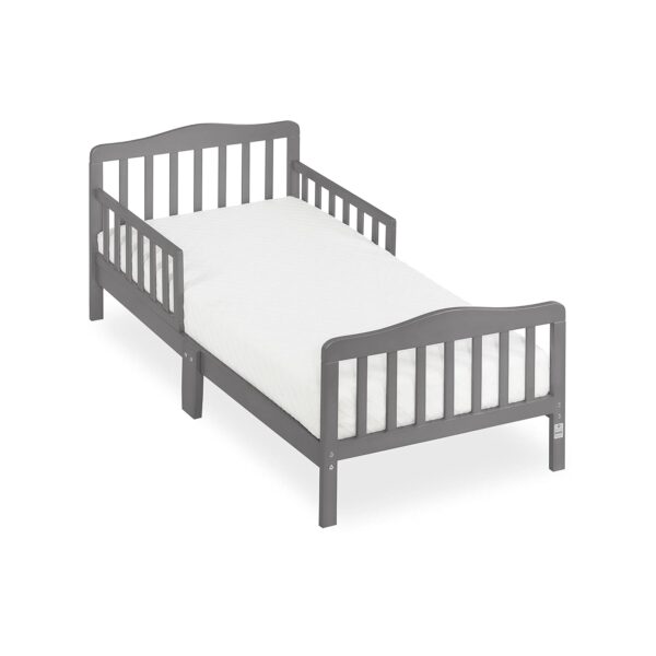 Classic Design Toddler Bed In Cool Grey, Greenguard Gold And JPMA Certified, Low To Floor Design, Two Side Safety rails, Non-Toxic Finishes