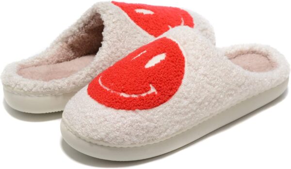 Retro Fuzzy Face Slippers for Women Men, Retro Soft Fluffy Warm - Image 3