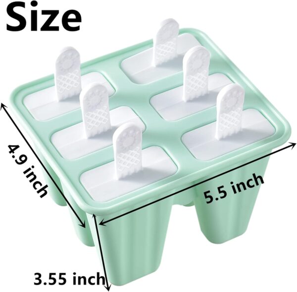 Popsicle Mould，Popsicle Molds 6 Pieces Silicone Ice Pop Molds - Image 3