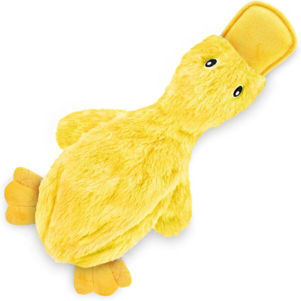 Best Pet Supplies Crinkle Dog Toy for Small, Medium, and Large Breeds, Cute No Stuffing Duck with Soft Squeaker