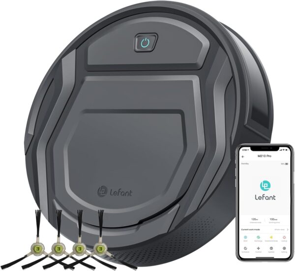 Lefant M210 Pro Robot Vacuum Cleaner, Slim and Quiet, 3 Suction Levels