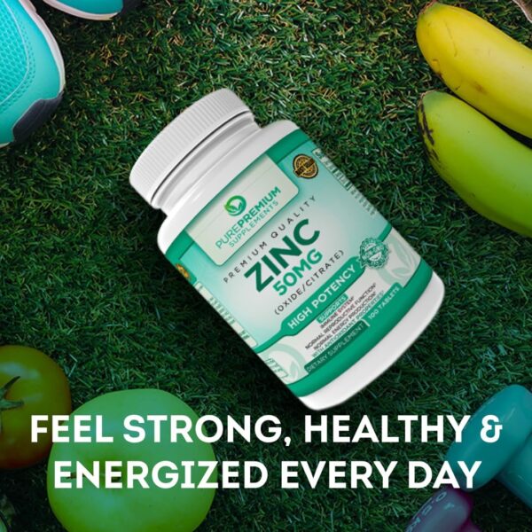 PurePremium Natural Zinc 50mg Supplements for Men & Women - Image 2