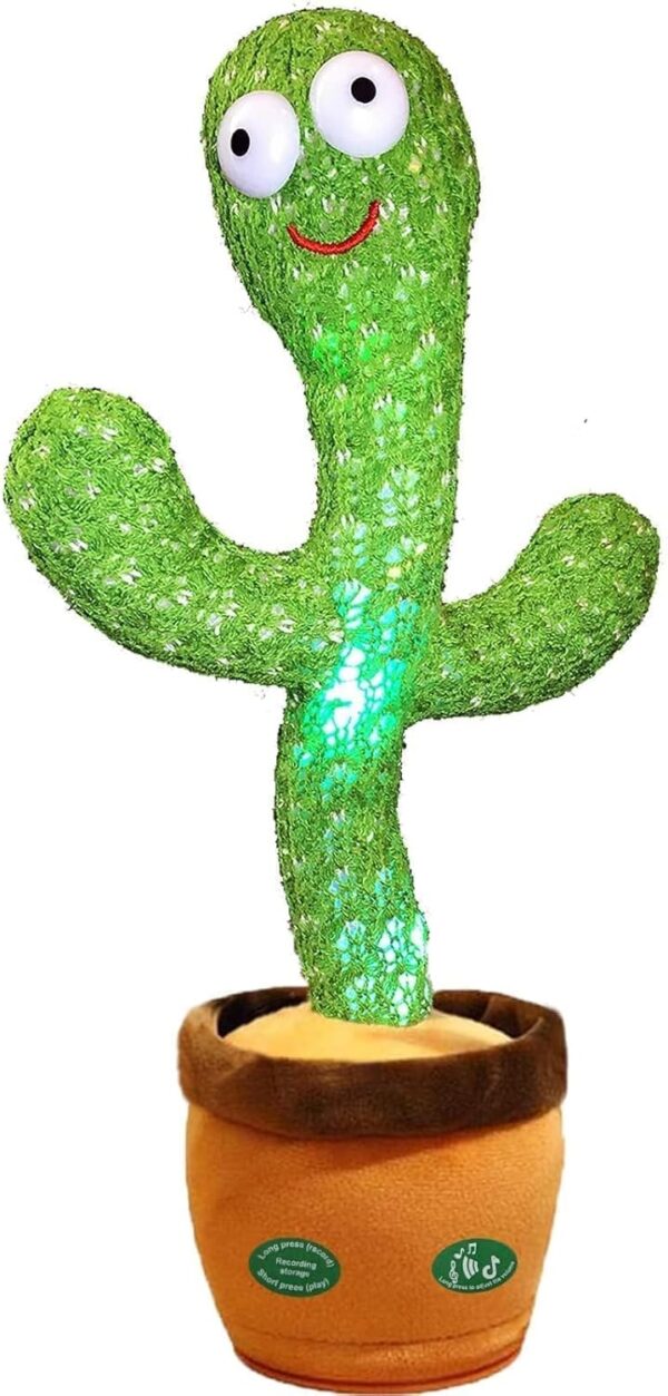 Pbooo Dancing Talking Cactus Mimicking Toy,Talking Repeat Singing Sunny Cactus Toy 120 Pcs Songs for Baby Record Your Sound Sing+Dancing+Recording+LED