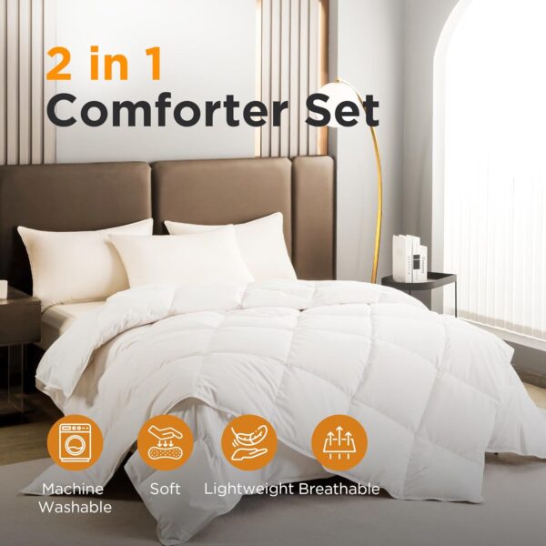 Sophia & William 2 in 1 Down Feather Comforter, 1 Down Duvet - Image 3