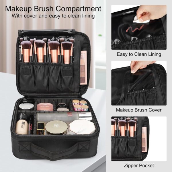 Relavel Travel Makeup Train Case Makeup Cosmetic Case - Image 3