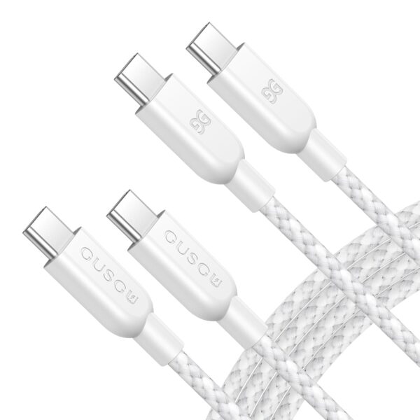 GUSGU USB C to C Charging Cable [2-Pack, 6ft] 30W Nylon Braided