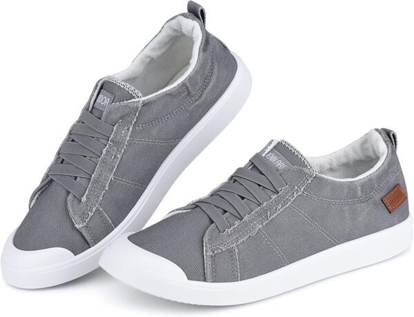 JENN ARDOR Womens Comfortable Fall Shoes Stylish Canvas Fashion Sneakers Cute Lightweight Slip On Shoes Casual Flats for Walking