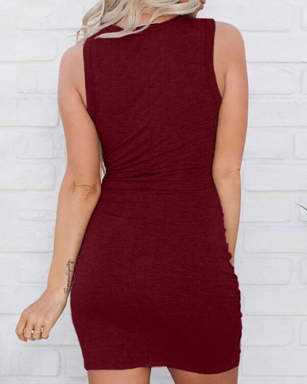 BTFBM Women 2025 Summer Sleeveless Casual Crewneck Bodycon Tank Dress - Image 2