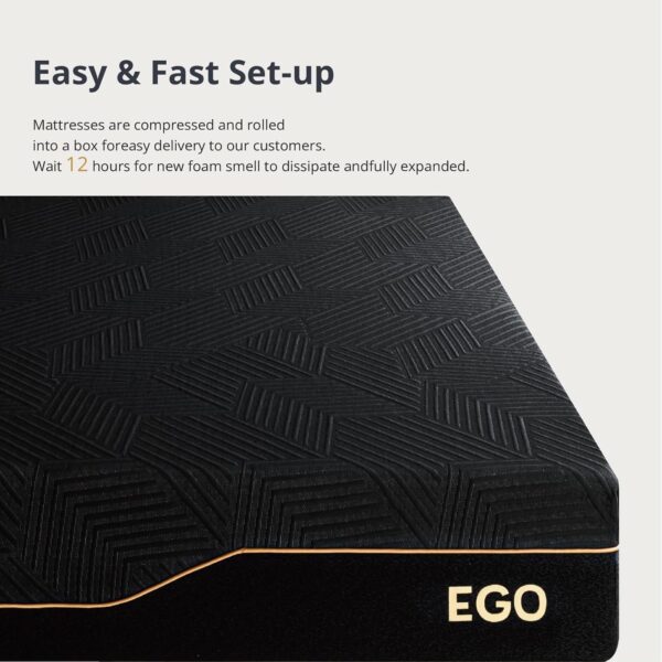 EGOHOME 14 Inch King Size Memory Foam Mattress for Back Pain, Cooling Gel Mattress Bed in a Box, Made in USA, CertiPUR-US Certified - Image 3
