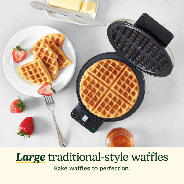 Cuisinart WMR-CAP2 Round Classic Waffle Maker, Brushed Stainless,Silver - Image 3