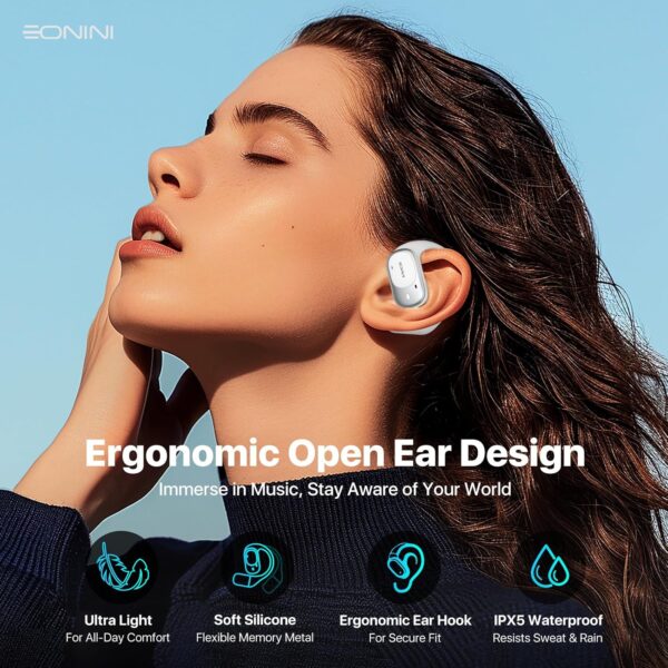 Open Ear Headphones Wireless Bluetooth 5.3 Earbuds, 40H Playtime - Image 3