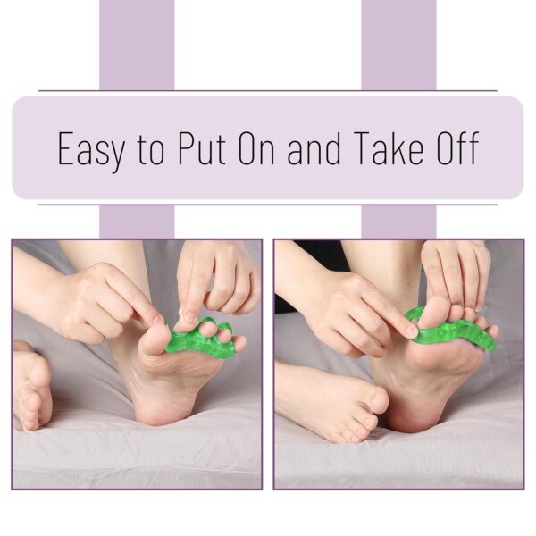DR. JK- ToePal Gel Toe Separator, 2 Pairs, Green Toe Spacers - Image 2