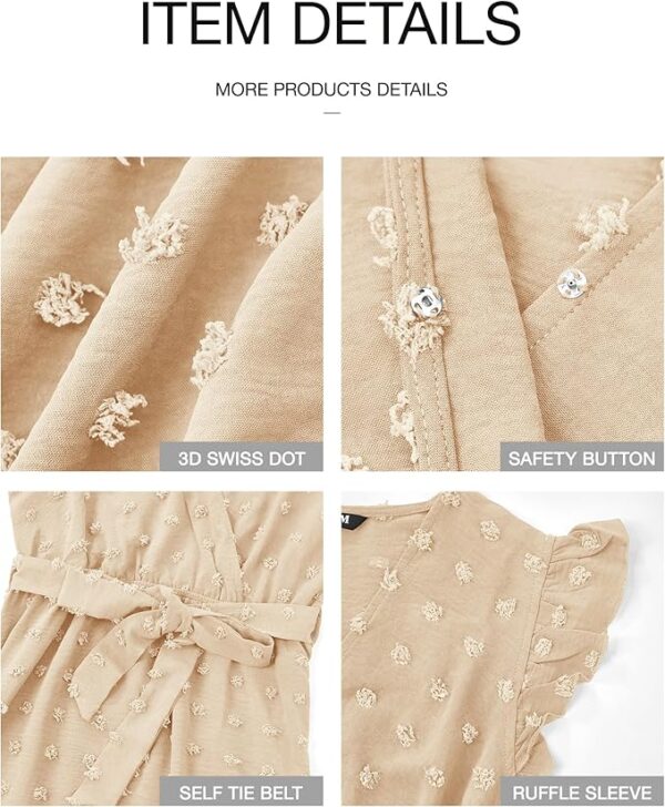 BTFBM Women V Neck Summer Dress 2025 Cap Sleeve Swiss Dot Boho Flowy - Image 2