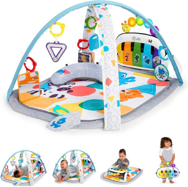 Baby Einstein 4-in-1 Kickin' Tunes Music and Language Play Gym and Piano Tummy Time Activity Mat