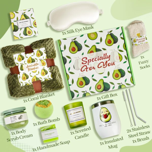 Avocado Care Package for Women, Self Care Gift Baskets, Get Well Soon - Image 3