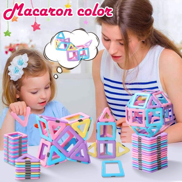 Magnetic Tiles Toys for 3 4 5 6 7 8+ Year Old Boys Girls Upgrade Macaron - Image 3