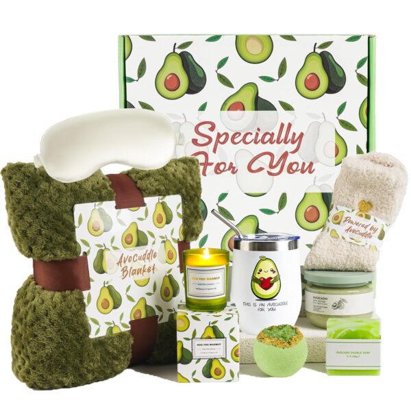 Avocado Care Package for Women, Self Care Gift Baskets, Get Well Soon