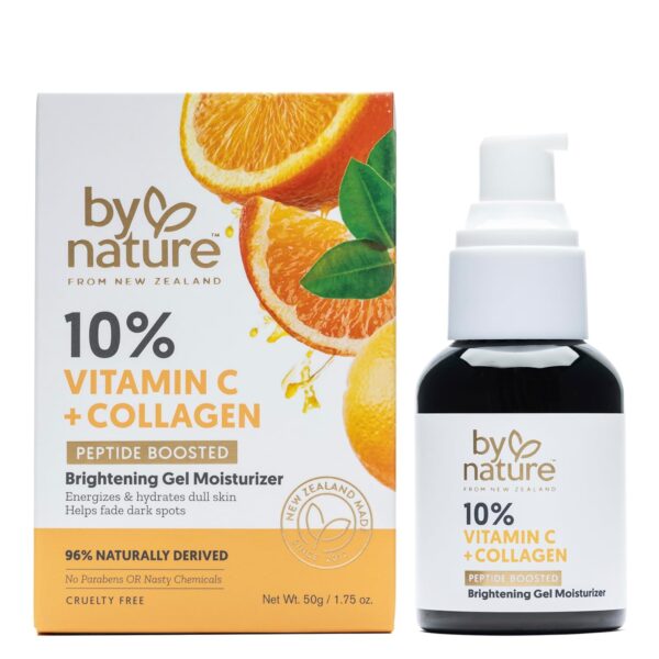 By Nature Gel Face Moisturizer - 10% Vitamin C + Collagen Peptide