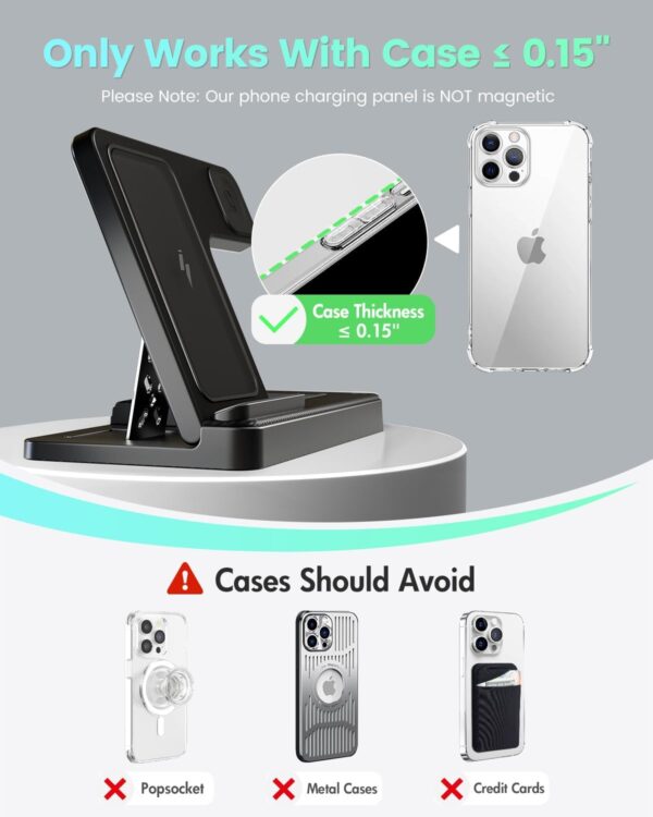 Wireless Charger iPhone Charging Station: 3 in 1 Charger Stand Multiple Devices - Image 2