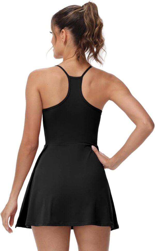 Wenlia Women's Tennis Dresses with Separate Shorts and Bra Scoop Neck - Image 3