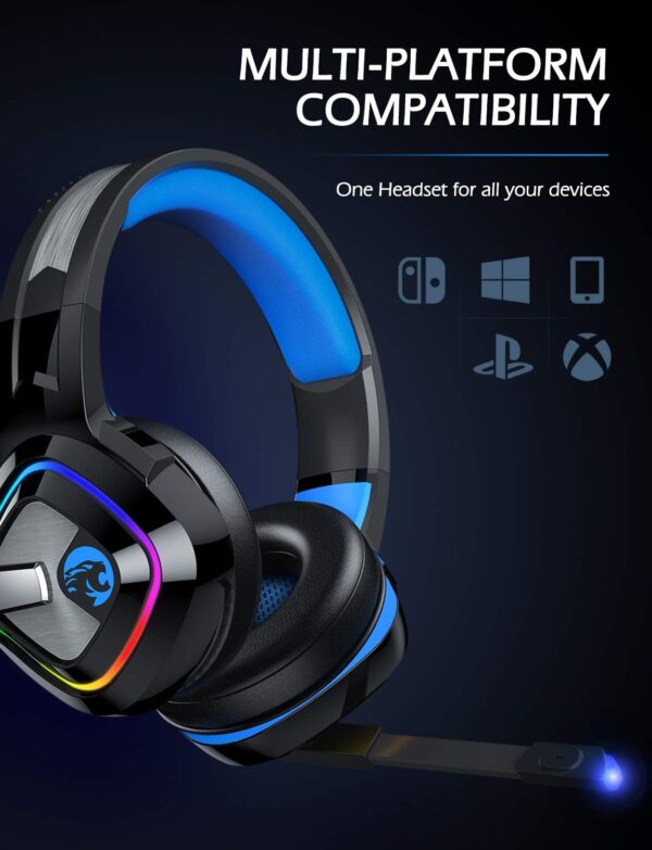 ZIUMIER Gaming Headset for PC, PS4, PS5, Xbox One, Xbox Series S/X, Switch - Image 2