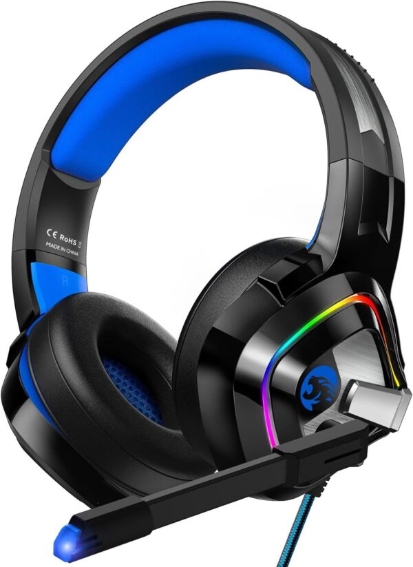 ZIUMIER Gaming Headset for PC, PS4, PS5, Xbox One, Xbox Series S/X, Switch