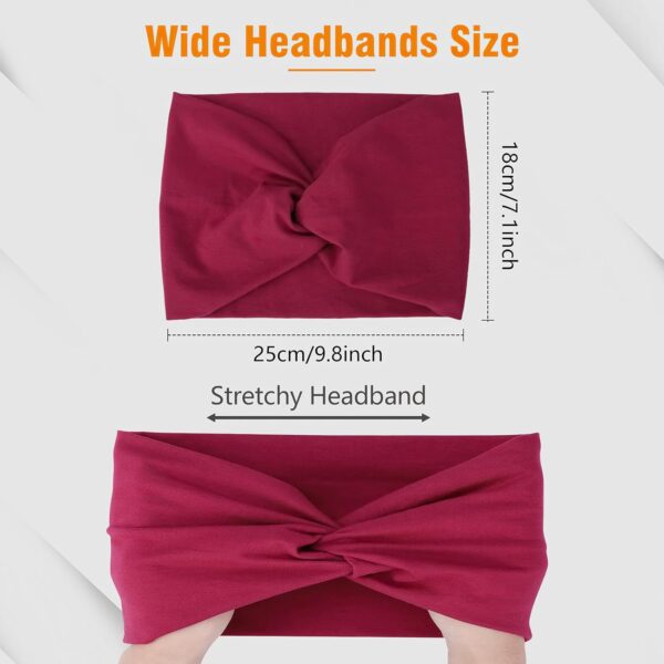 Wide Headbands for Women, 6 Pcs Large Headbands Hair Wrap Non-Slip - Image 2