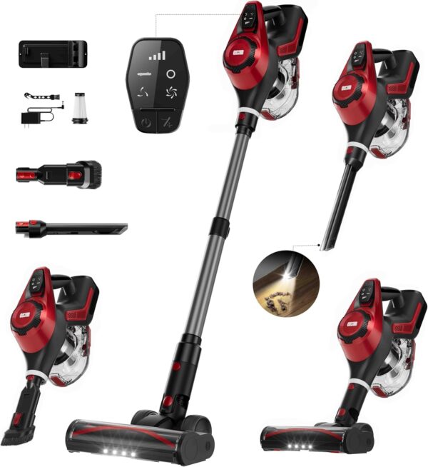 Cordless Vacuum Cleaner, 30Kpa Home Stick Vacuum, Smart Display & 1.5L
