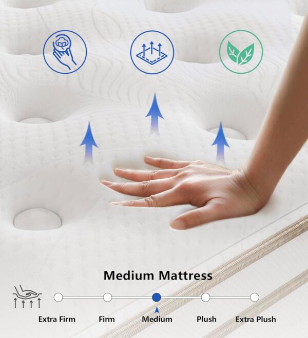 Ful Mattress,Hybrid 10 Inch Full Size Mattress in a Box,Memory Foam & Individually - Image 3