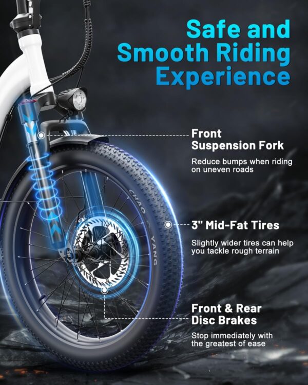 Fat Tire 20"-26" Wheel Off-Road Ebike for Adults, 750W Folding Electric Bike - Image 4