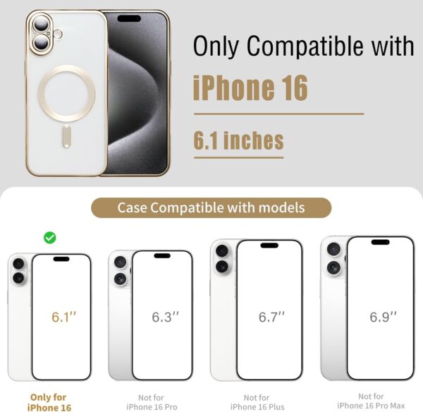 for iPhone 16 Titanium Plated Matte TPU Protective Case, Compatible - Image 3