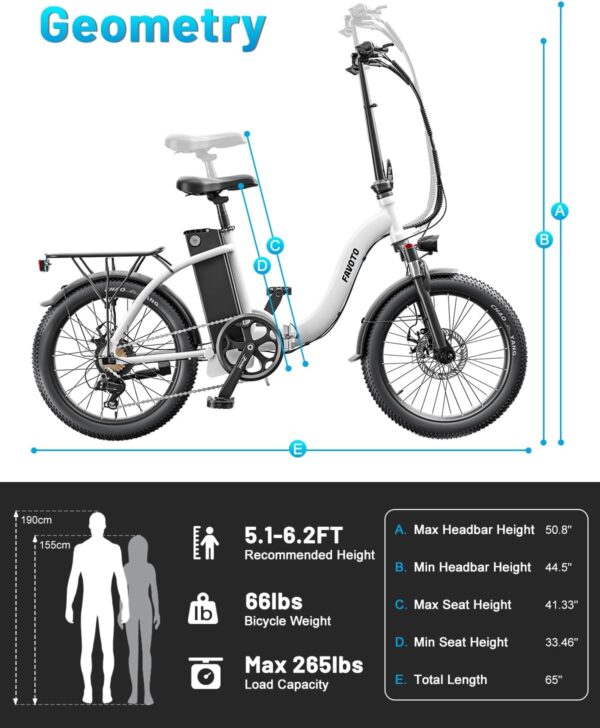 Fat Tire 20"-26" Wheel Off-Road Ebike for Adults, 750W Folding Electric Bike - Image 2