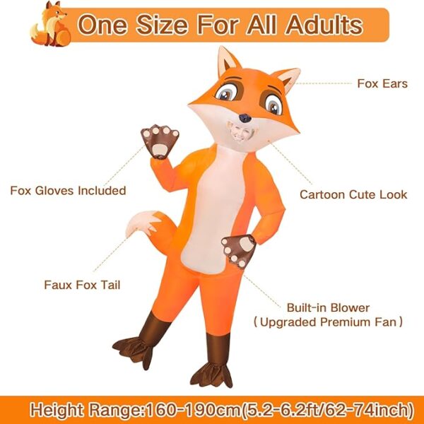 Limited time deal    anroog Inflatable Costume for Adult Fox Costume Halloween - Image 4