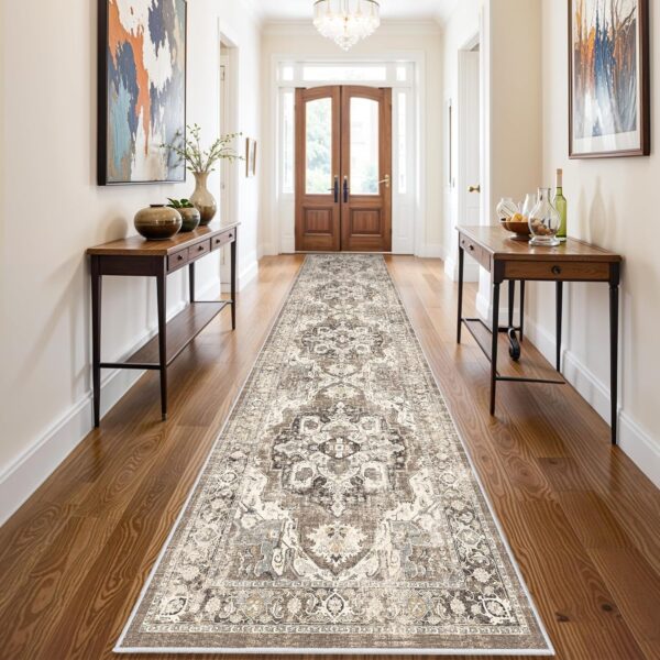 Limited time deal  Washable Hallway Runner Rug 3x14: Soft Kitchen Rug Non Slip Rug Runner