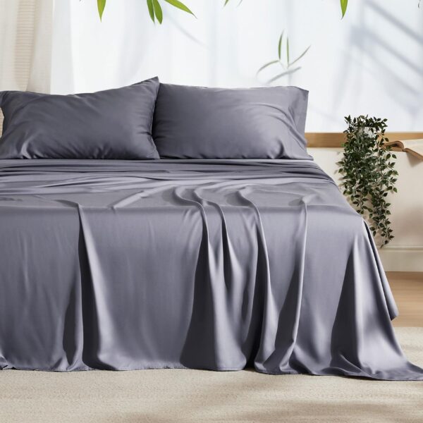 Bedsure Queen Sheet Set, Cooling Sheets for Queen Size Bed Set, Rayon