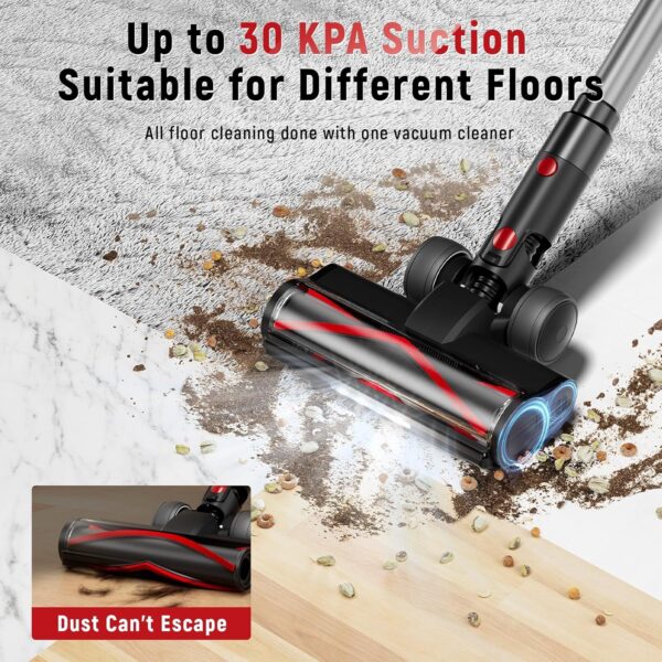 Cordless Vacuum Cleaner, 30Kpa Home Stick Vacuum, Smart Display & 1.5L - Image 2